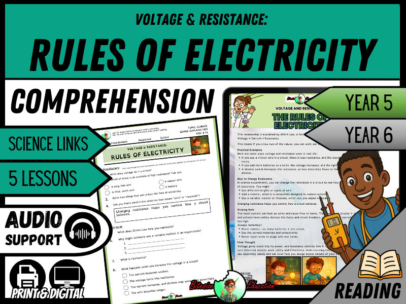 Voltage and Resistance: The Rules of Electricity | Reading Comprehension | Year 5/6
