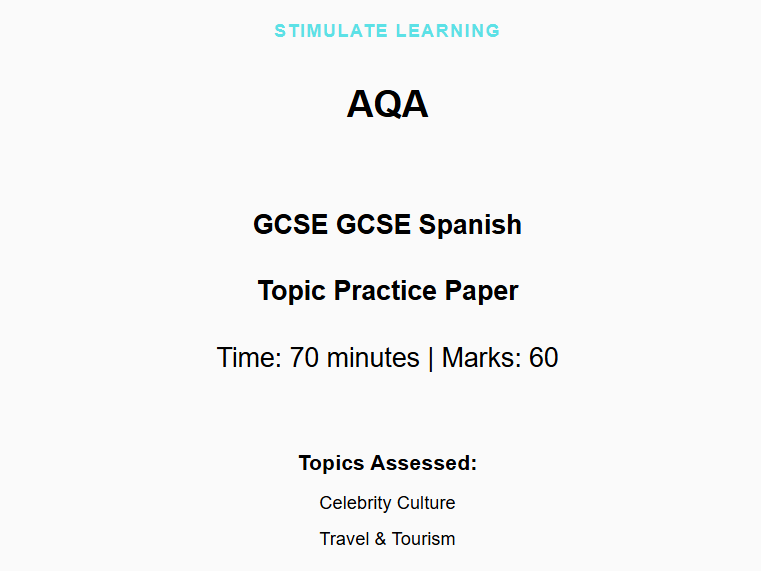 AQA GCSE Spanish Practice