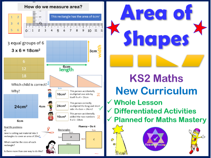 Area of Shapes KS2 Teaching Resources