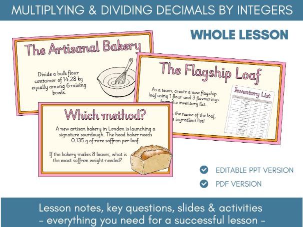 Multiply & Divide Decimals by Integers | Lesson Notes, Slides & Activities