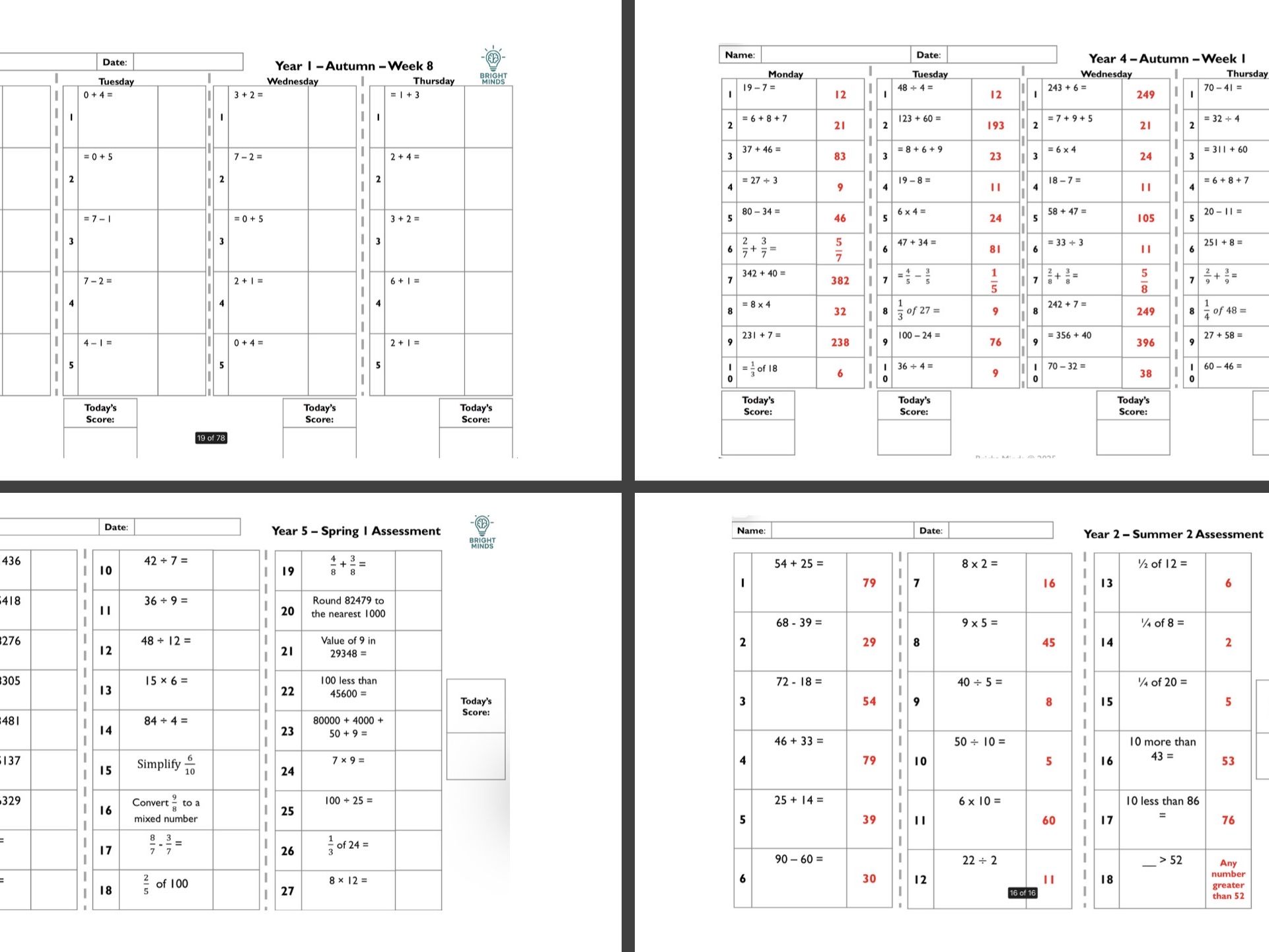 Bright Minds: The Complete Fluency Fix System – Whole-School Arithmetic and Assessment Bundle | Years 1–6