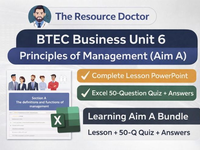 BTEC Business Unit 6- Definitions of leadership and management