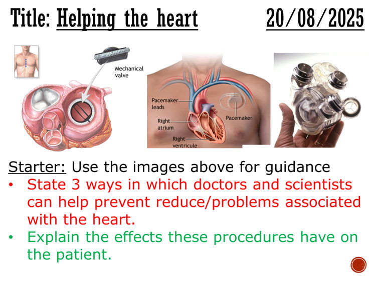 Helping the heart - complete lesson (GCSE 1-9)