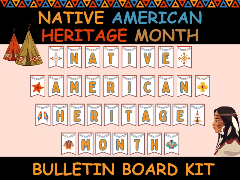 Native American Heritage Month Bulletin Board Kit - Perfect for classrooms!