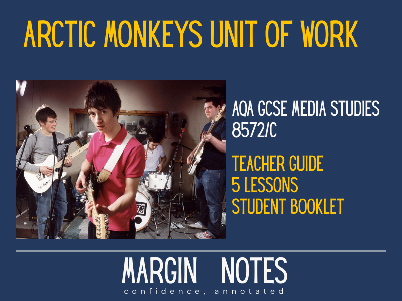 AQA GCSE Media Studies | Arctic Monkeys Music Video CSP | 5 Lessons + Booklet (8572)