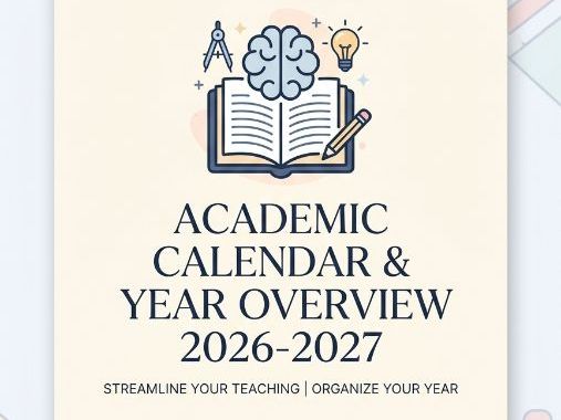 Academic Calendar & Year Overview Pack 2026-2027 | Teacher Planner Insert