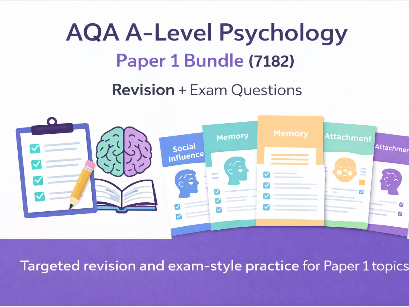 AQA A-Level Psychology Paper 1 Bundle (7182) | Revision + Exam Questions
