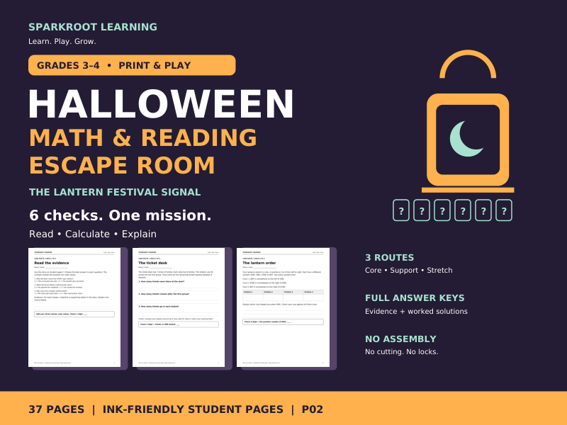 Halloween Maths & English Challenge | KS2 Years 3-4 | Escape Room