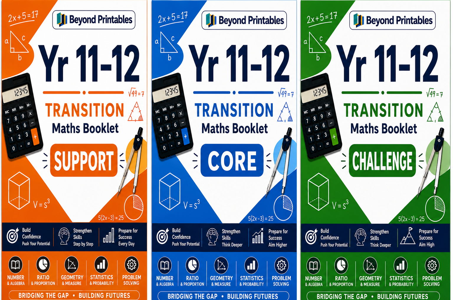 Year 11 to 12 Maths Transition Bundle 2026 – Support, Core & Challenge Editions