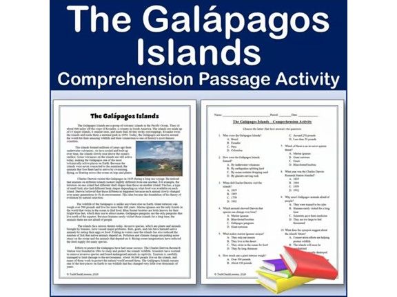 The Galápagos Islands - World Regions Reading Comp Passage & Activity | Editable