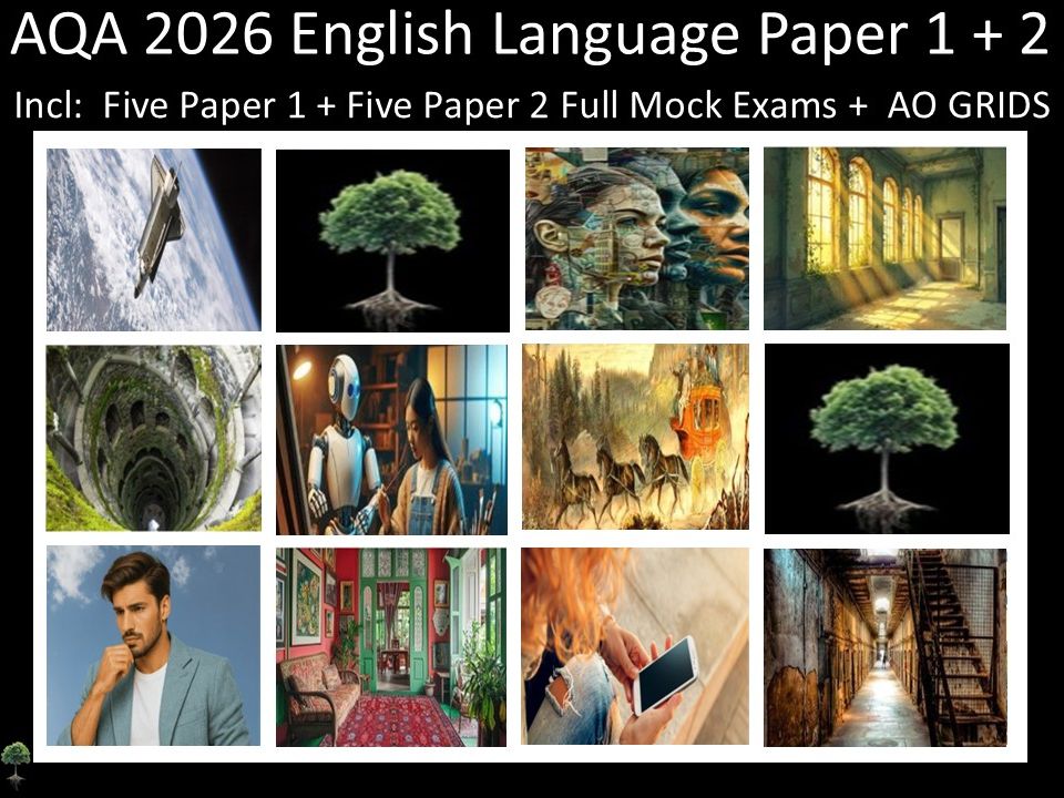 Ten AQA 2026 English Language Paper 1 + 2 Mocks | AO GRIDS