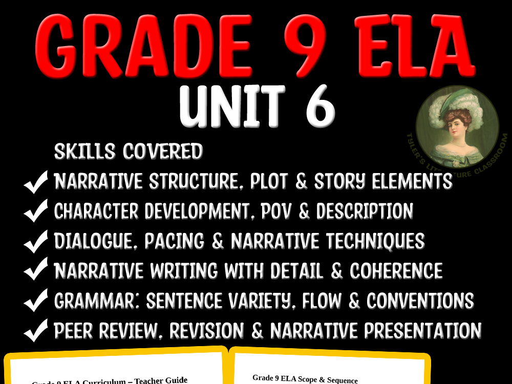 Grade 9 ELA Unit 6 Bundle | Narrative Writing, Story Development & Publishing