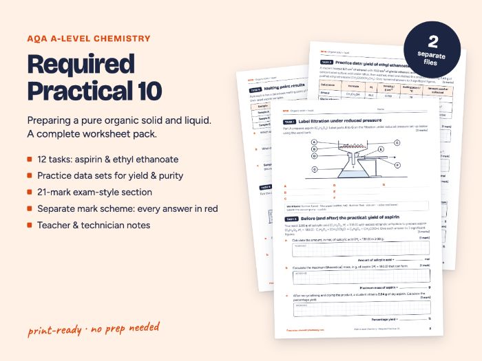 AQA A-level Chemistry RP10 Organic Synthesis Worksheet