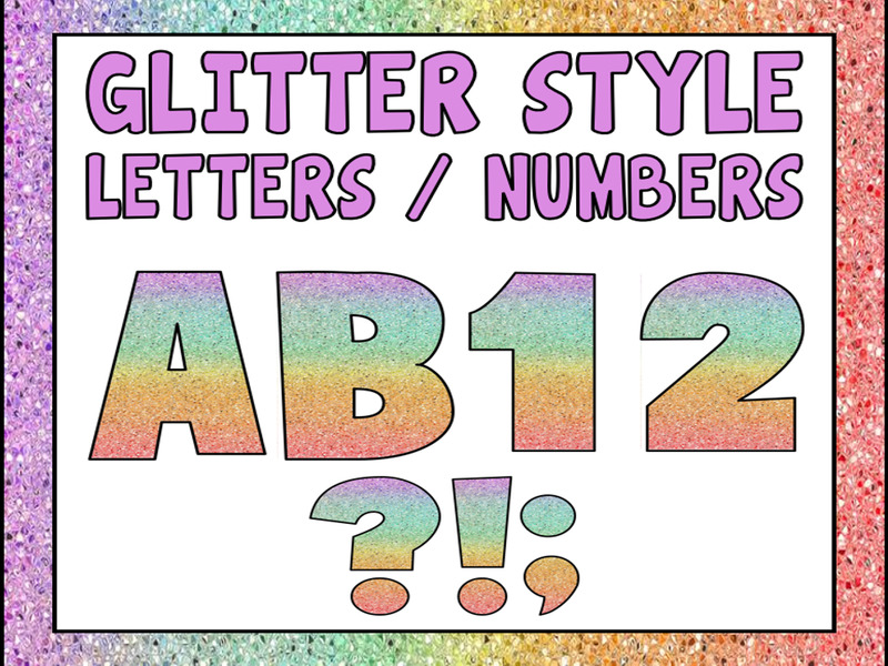 GLITTER STYLE DISPLAY LETTERING - LETTERS AND NUMBERS