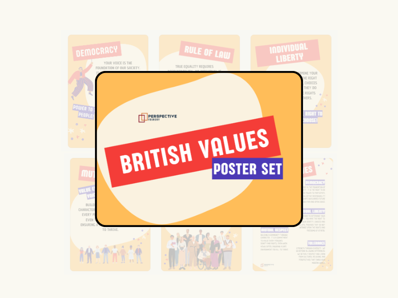 British Values Poster Set Contemporary Display