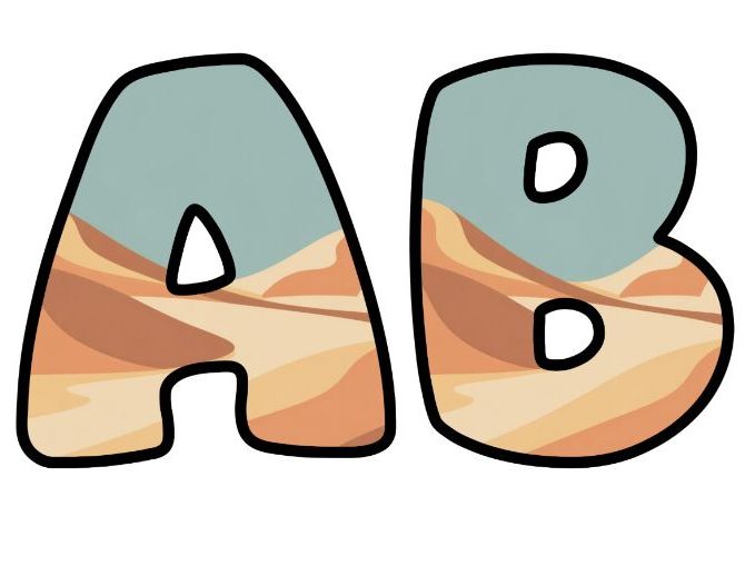 Soft Retro Warm Desert Sand Lettering Set for Classroom Display | Upper & Lowercase, 0-9 and Signs