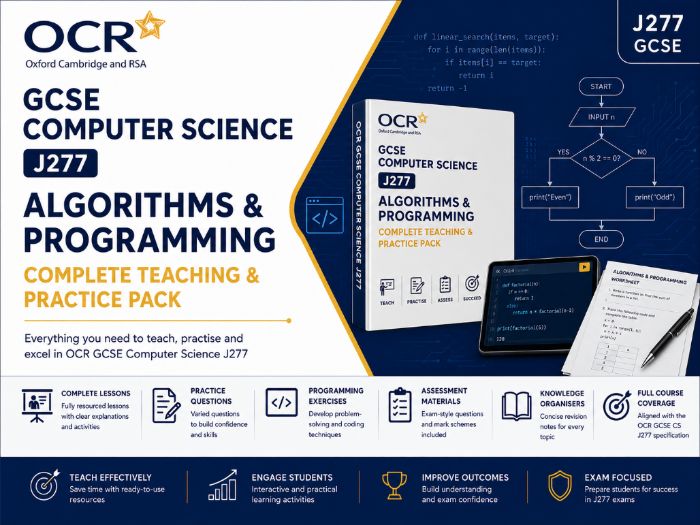 OCR GCSE Computer Science J277 — Algorithms & Programming | Complete Teaching & Practice Pack