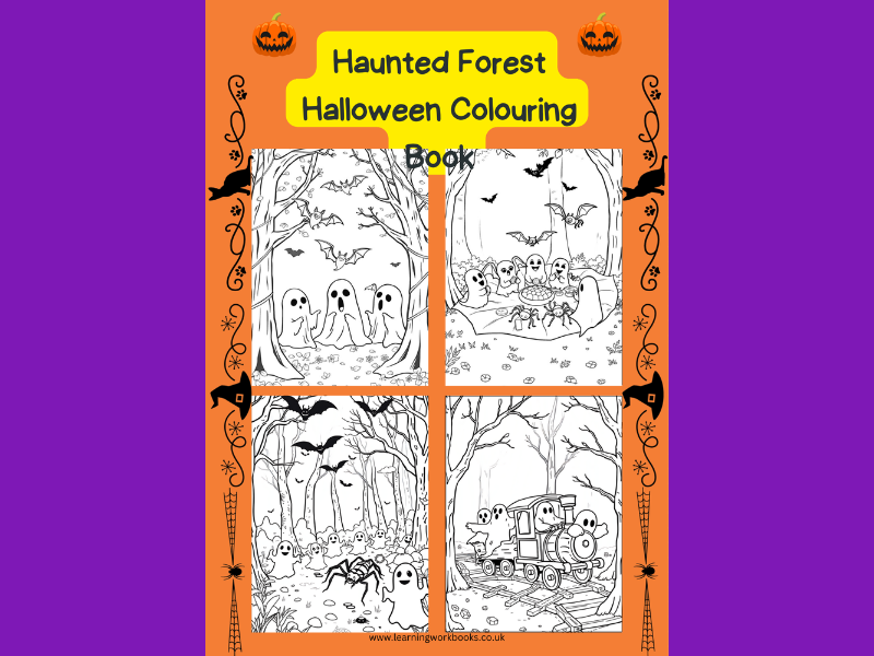 Haunted Forest Halloween Colouring Book