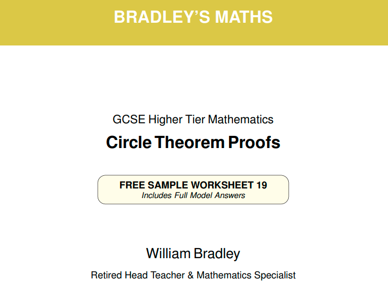 GCSE Maths Higher - Circle Theorem Proofs (Worksheet + Answers)