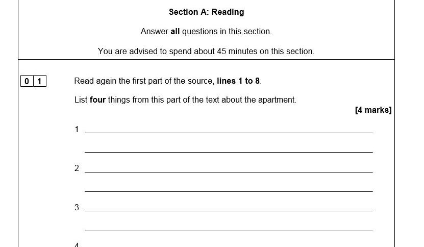 An English Language (AQA 8700) mock exam for Paper 1 (and 