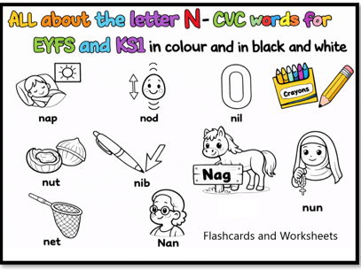 All about the letter N - CVC Words