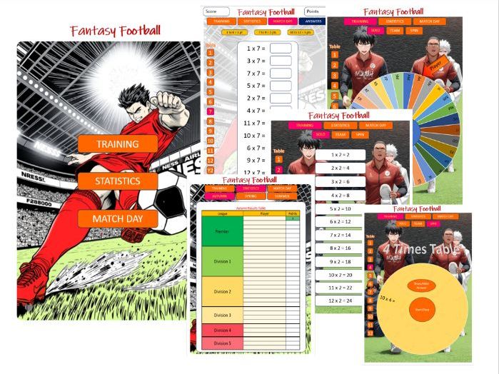 Times Tables Fantasy Soccer (Football)