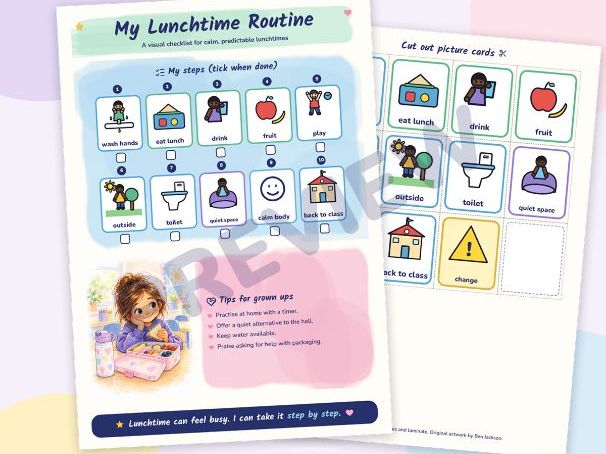 My Lunchtime Routine: Visual Checklist for Calm Lunchtimes