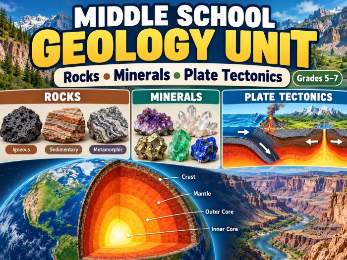 MIDDLE SCHOOL GEOLOGY UNIT Rocks • Minerals • Plate Tectonics