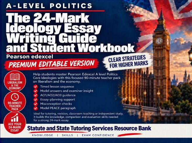 Pearson Edexcel A Level Politics: The 24-Mark Ideology Essay Full Guide -Premium Editable Bundle