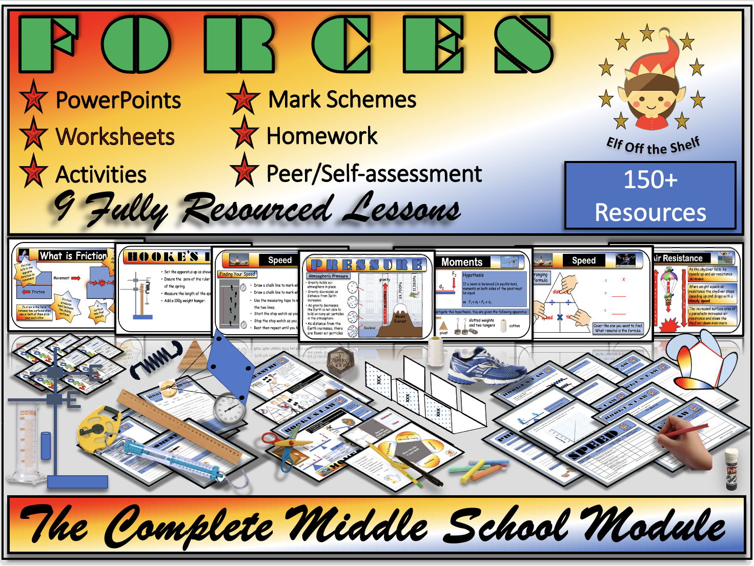 Forces - The Complete Forces Module for KS3 (Mass, Weight, Friction, Air Resistance, Balanced and Unbalanced Forces, Pressure, Speed, Moments, Hooke's Law)