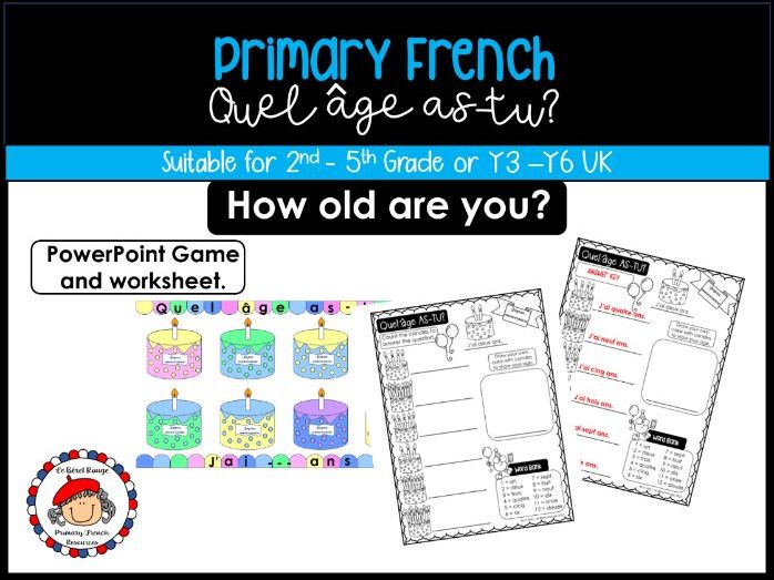 Primary French - Quel âge as-tu? - How old are you?