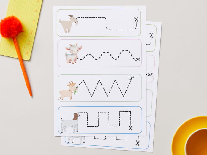 Goat cutting strips/activity EYFS