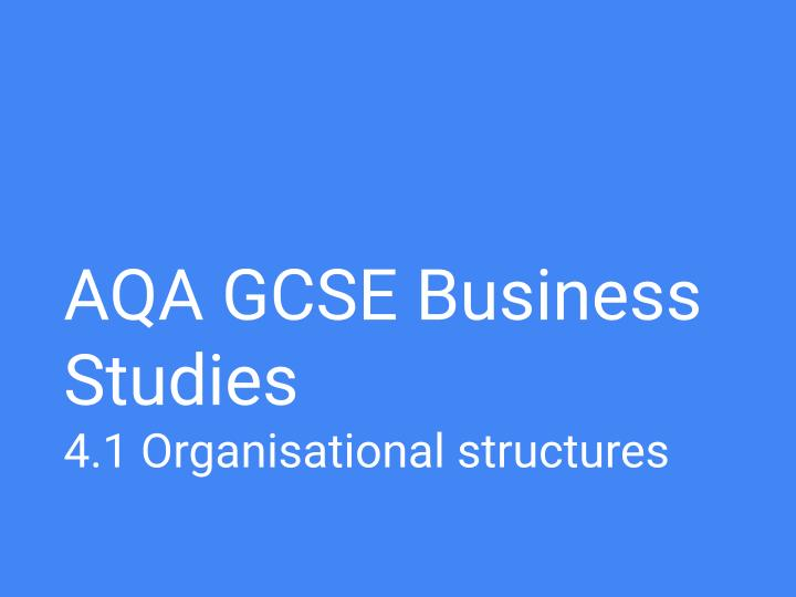 4.1 Organisational structures