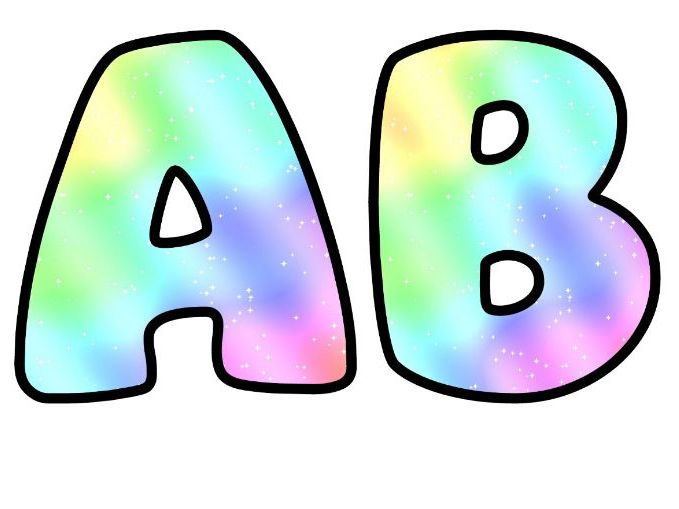 Holographic Shimmer Bubble Letters | Patterned Bulletin Board Letters | Classroom Display Pack