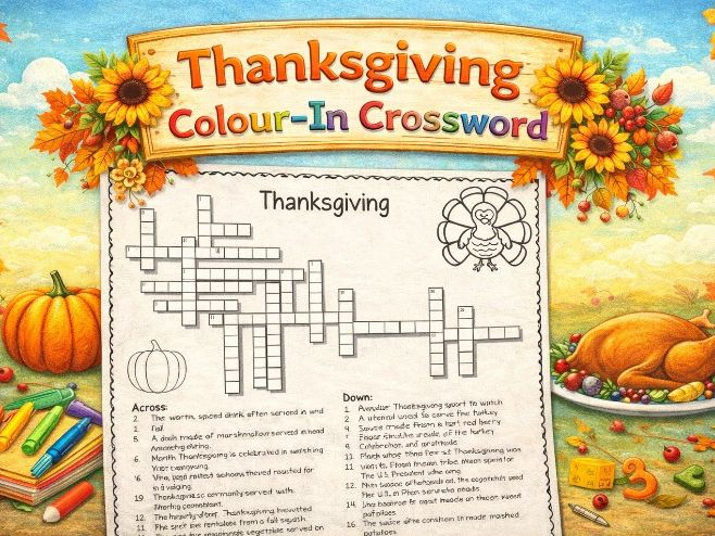 Thanksgiving colour-in crossword