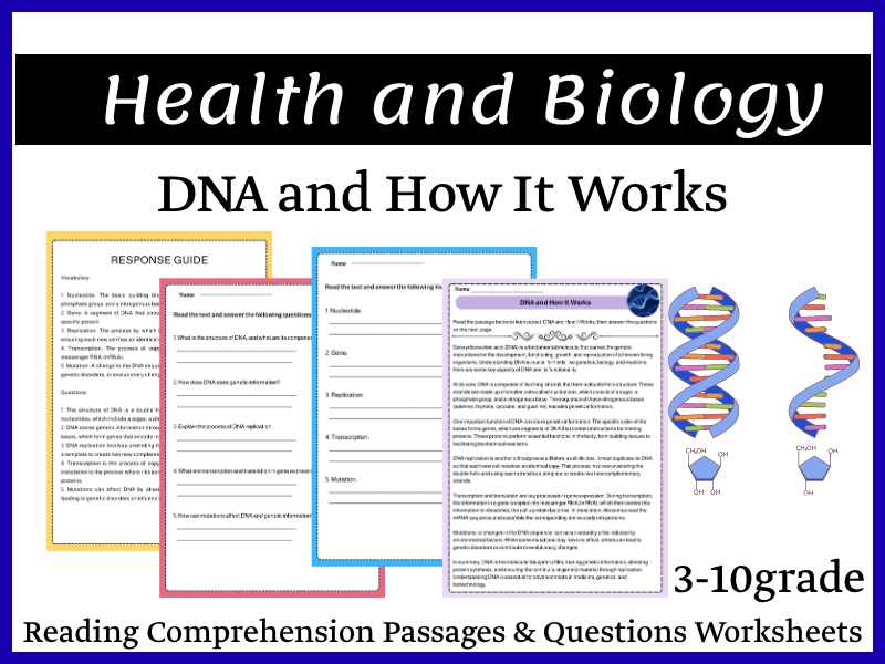 DNA and How It Works Reading Comprehension Worksheet