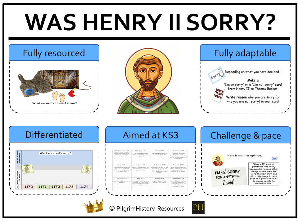 KS3 Medieval Kings: The Murder of Thomas Becket - Was King Henry II really sorry?