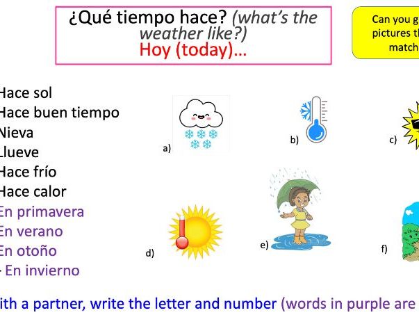 KS3 Spanish Free Time L5 ¿Qué tiempo hace? (PPT+WS)