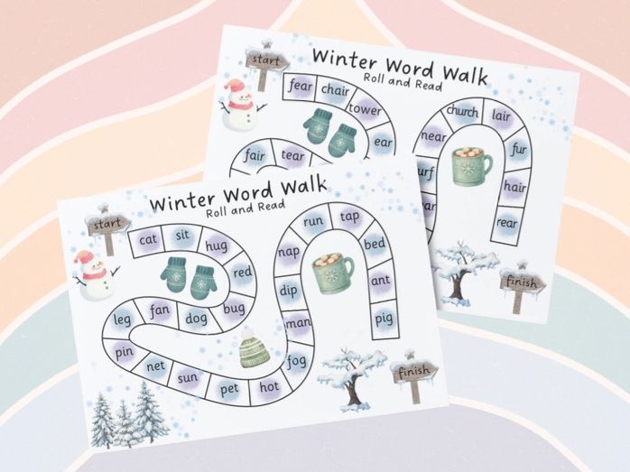 Phonics - Winter Word Walk Roll & Read