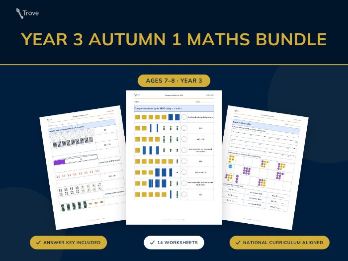 Year 3 Autumn Maths Bundle