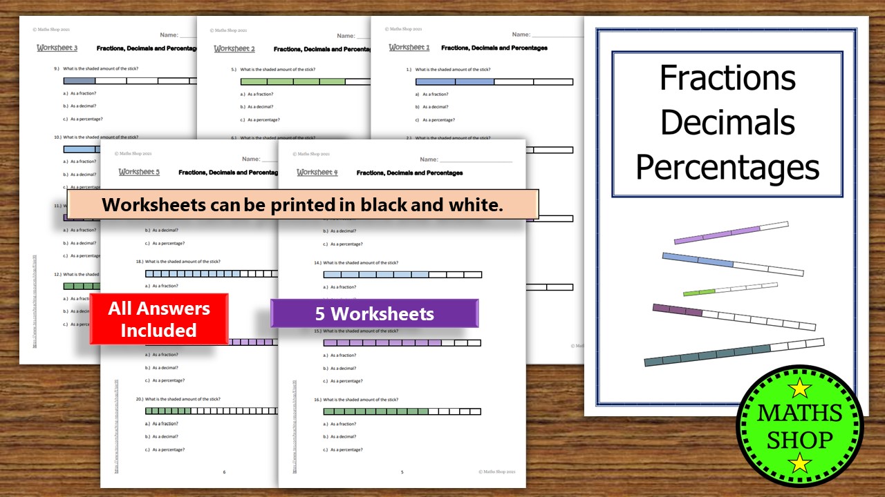 Converting Fractions Decimals Percentages  Teaching Resources Regarding Fraction Decimal Percent Worksheet Pdf