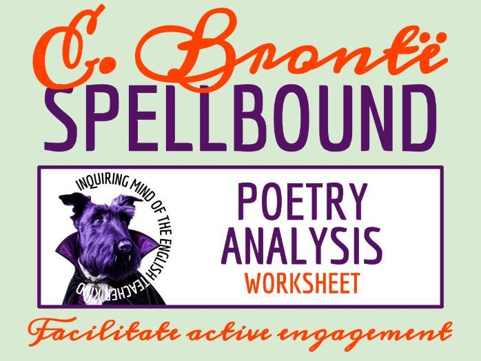"Spellbound" by Emily Bronte Poem Analysis Worksheet | Gothic and Lyric Poetry