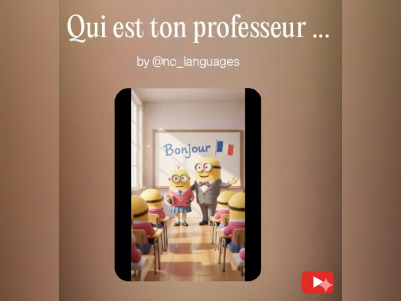 010. FRENCH SONG Year 7. Unit 10: Qui est ton professeur préféré (Lyrics, Worksheet and Answer key)