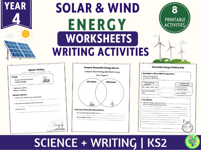 Solar and Wind Energy Worksheets | Year 4 KS2