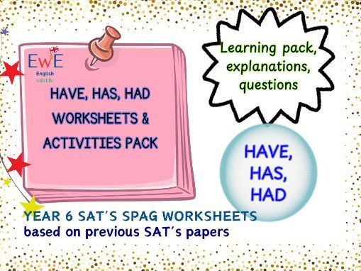 Have, Has, Had Worksheets & Activities Pack | Grammar Practice for ESL & ELA Year 4–9 KS1, KS2