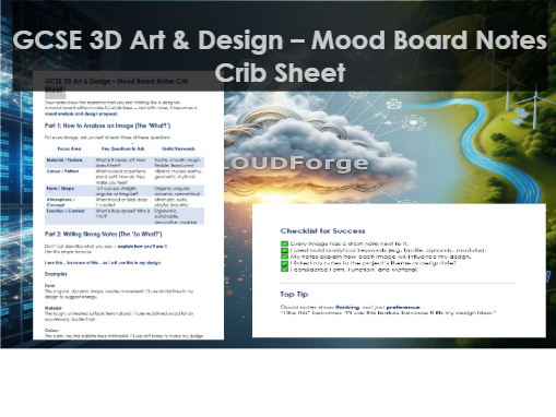 GCSE D&T / Art – Annotation & Analysis Crib Sheet Pack (3 Sheets)