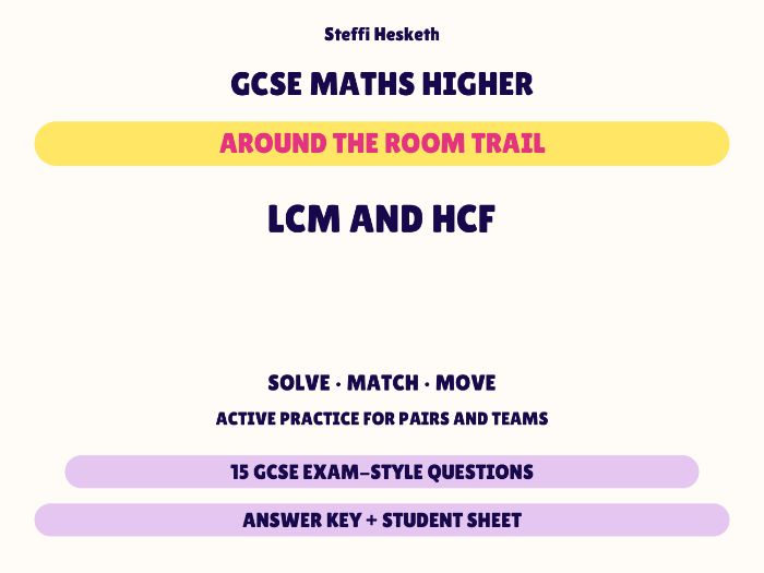 GCSE Higher Maths LCM and HCF | Around the Room Trail