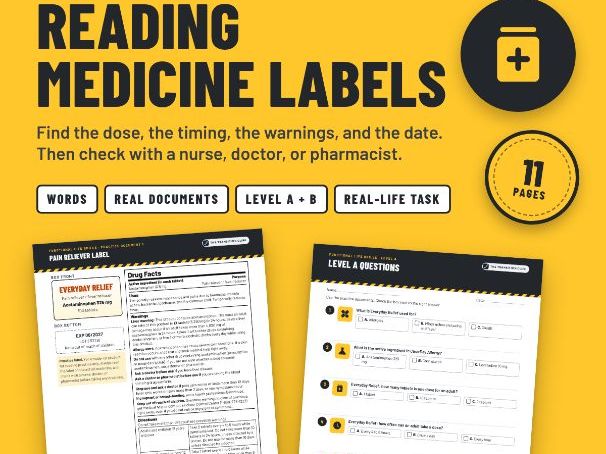 Reading Medicine Labels: Practice With Drug Facts Labels for SEND and Post-16