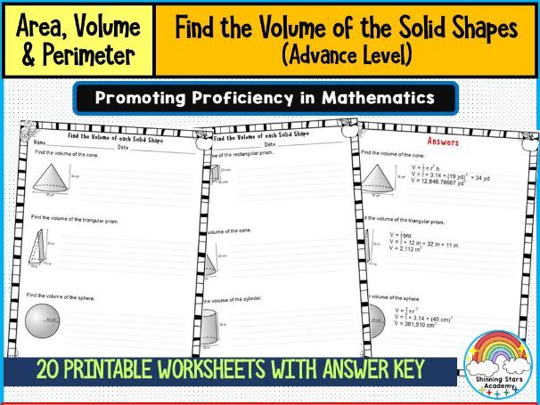 Find the Volume of Solid Shapes (Advanced Level) – Worksheets & Practice Activities