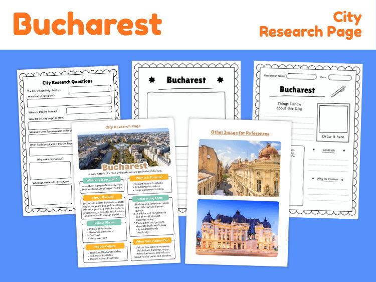 Bucharest City Research Project | Geography & Culture Worksheets